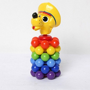 Пирамида-мини - Волчонок с шариками, 21 см (Русский Стиль, 9247)